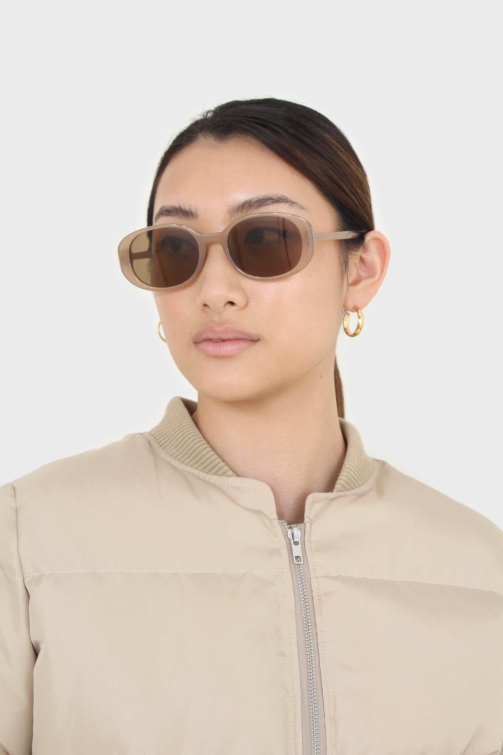 Beige round neck puffer jacket_3