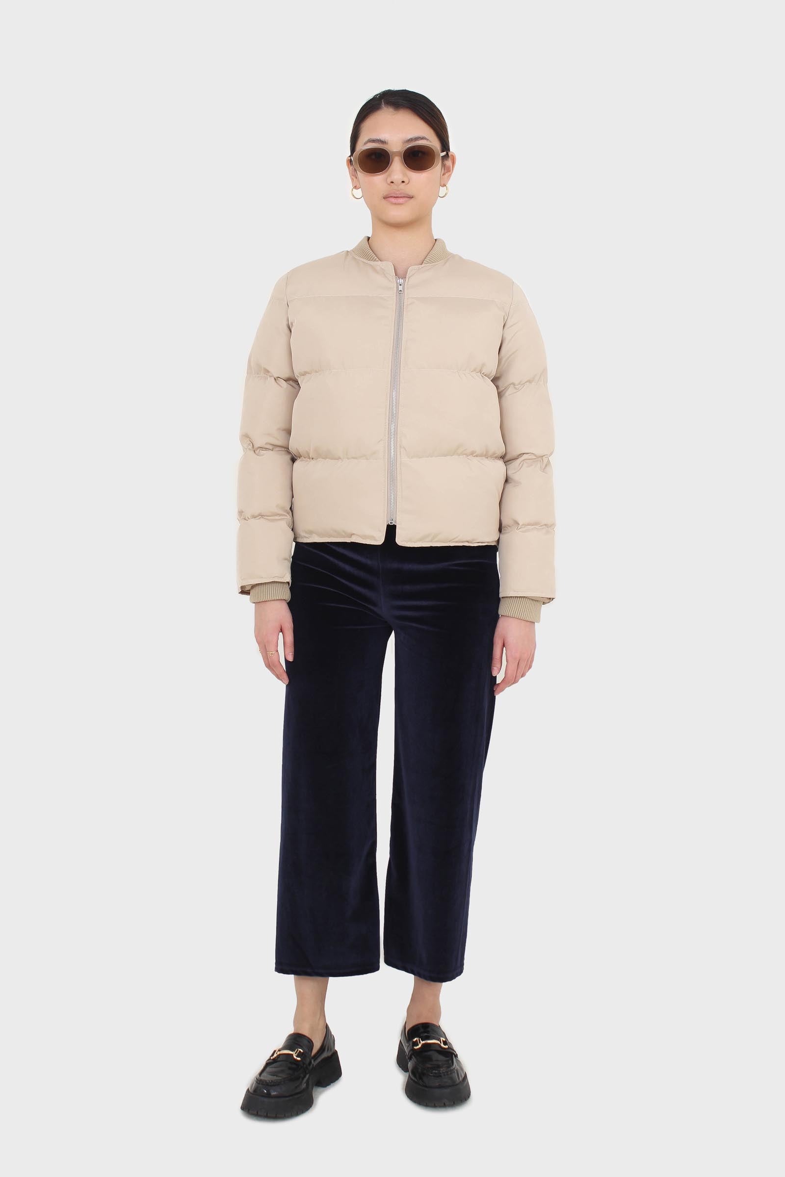 Navy velvet loose fit trousers_5