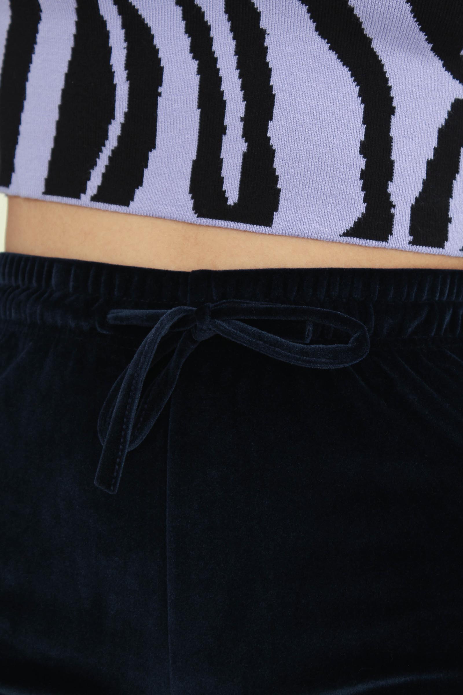 Navy velvet loose fit trousers_3