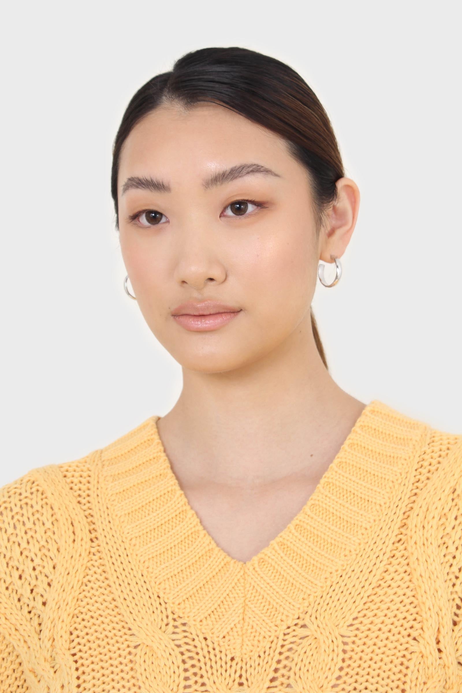 Bright orange cableknit sweater vest_6