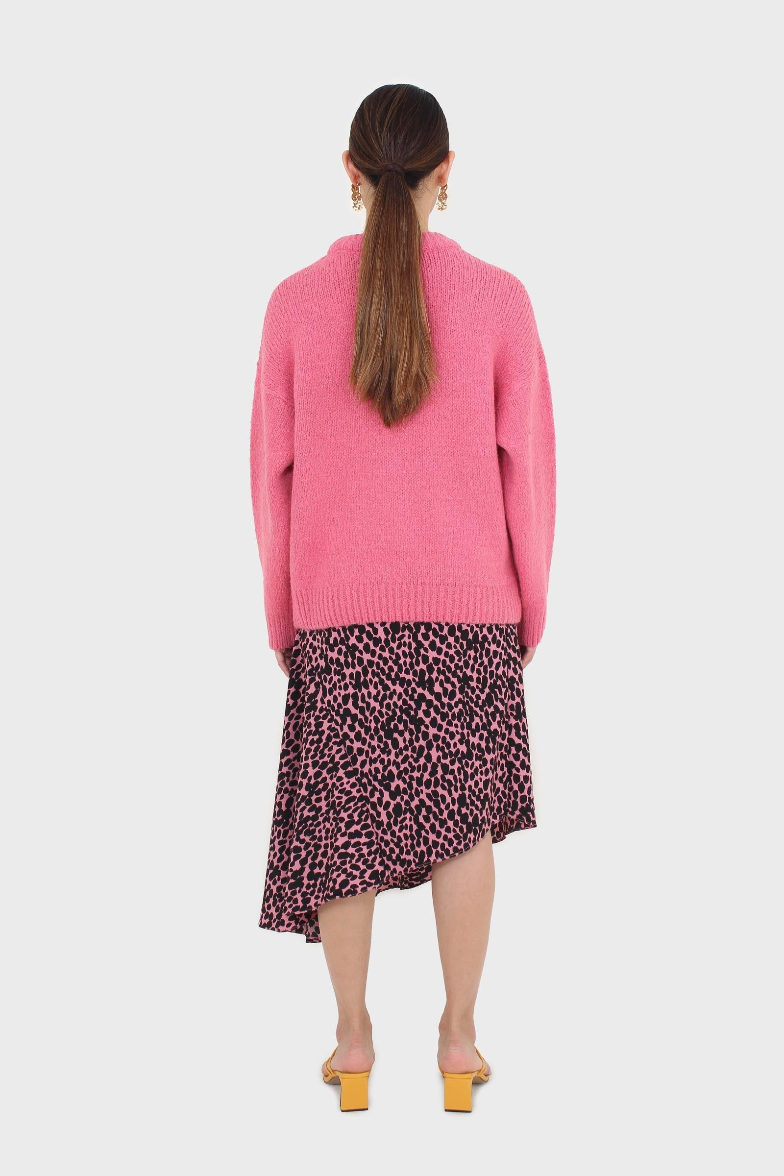 Hot pink oversized crew neck jumper_7