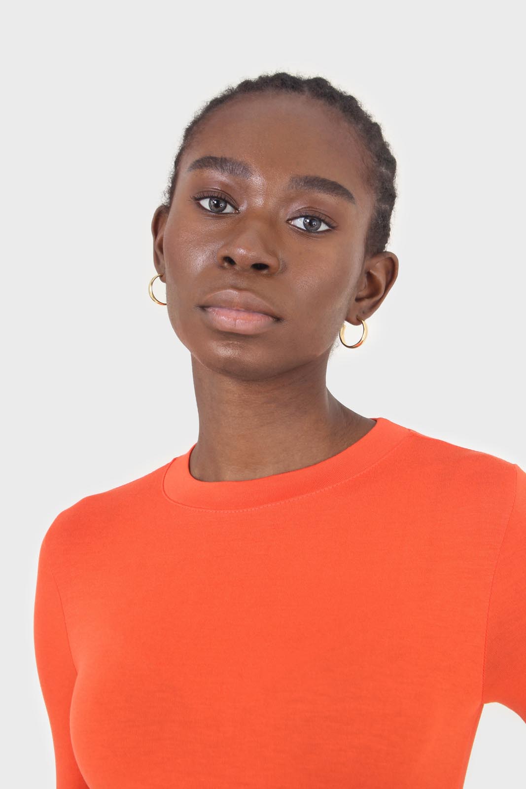 Bright orange soft jersey long sleeve top_5