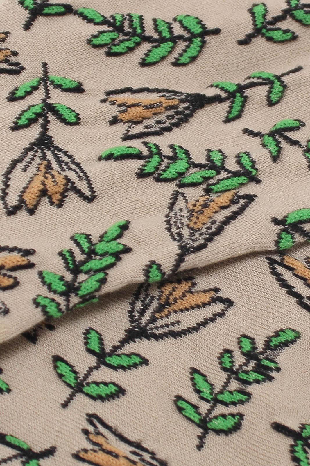 Dark beige botanical socks_2