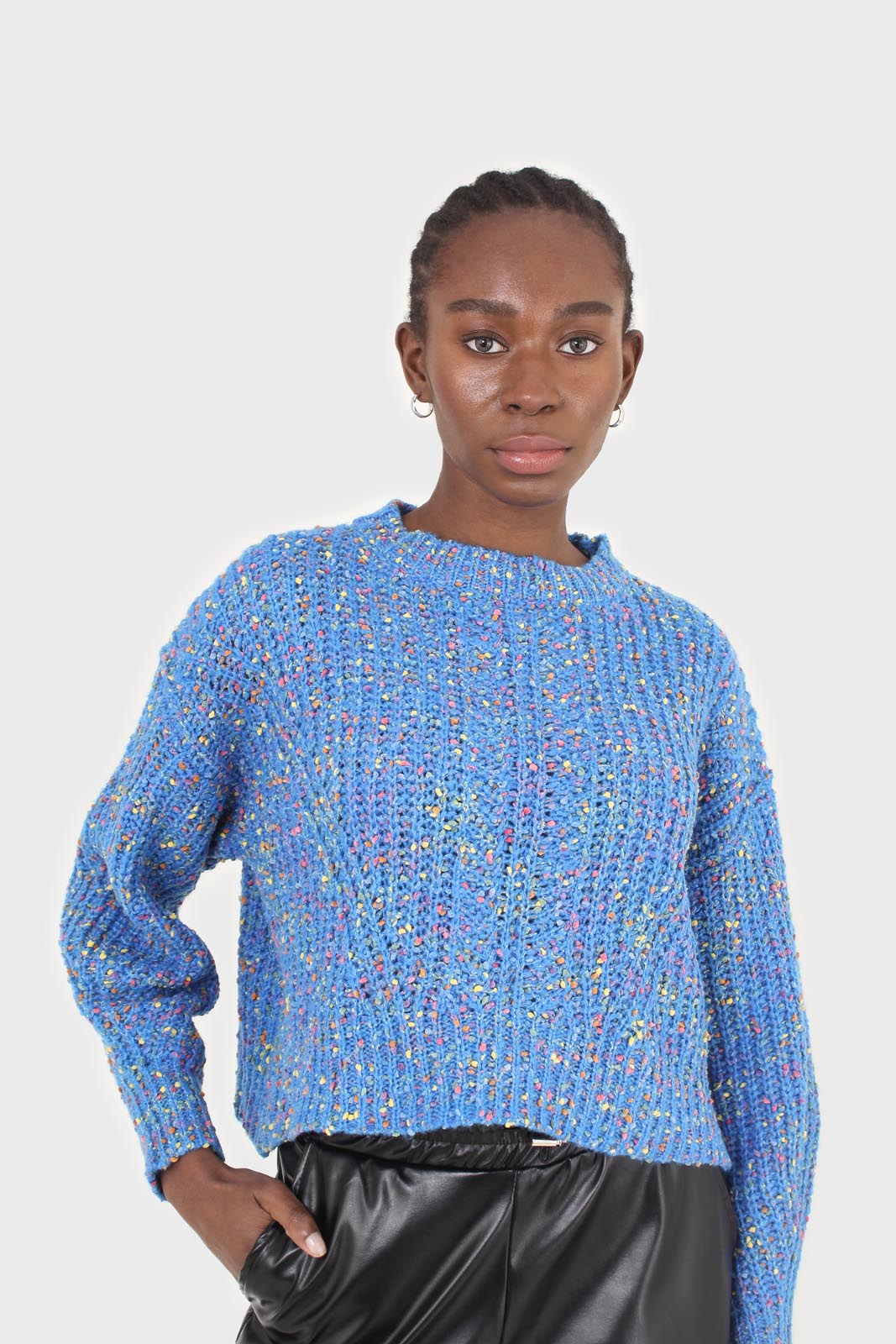 Blue rainbow fleck cropped jumper_7