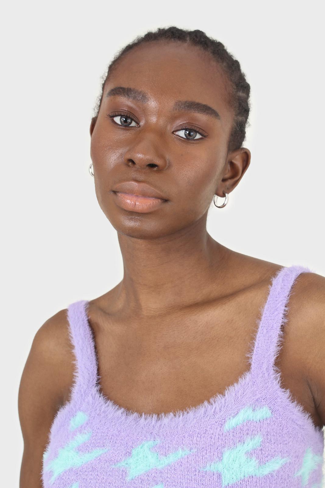 Violet and mint houndstooth fuzzy bralette_4