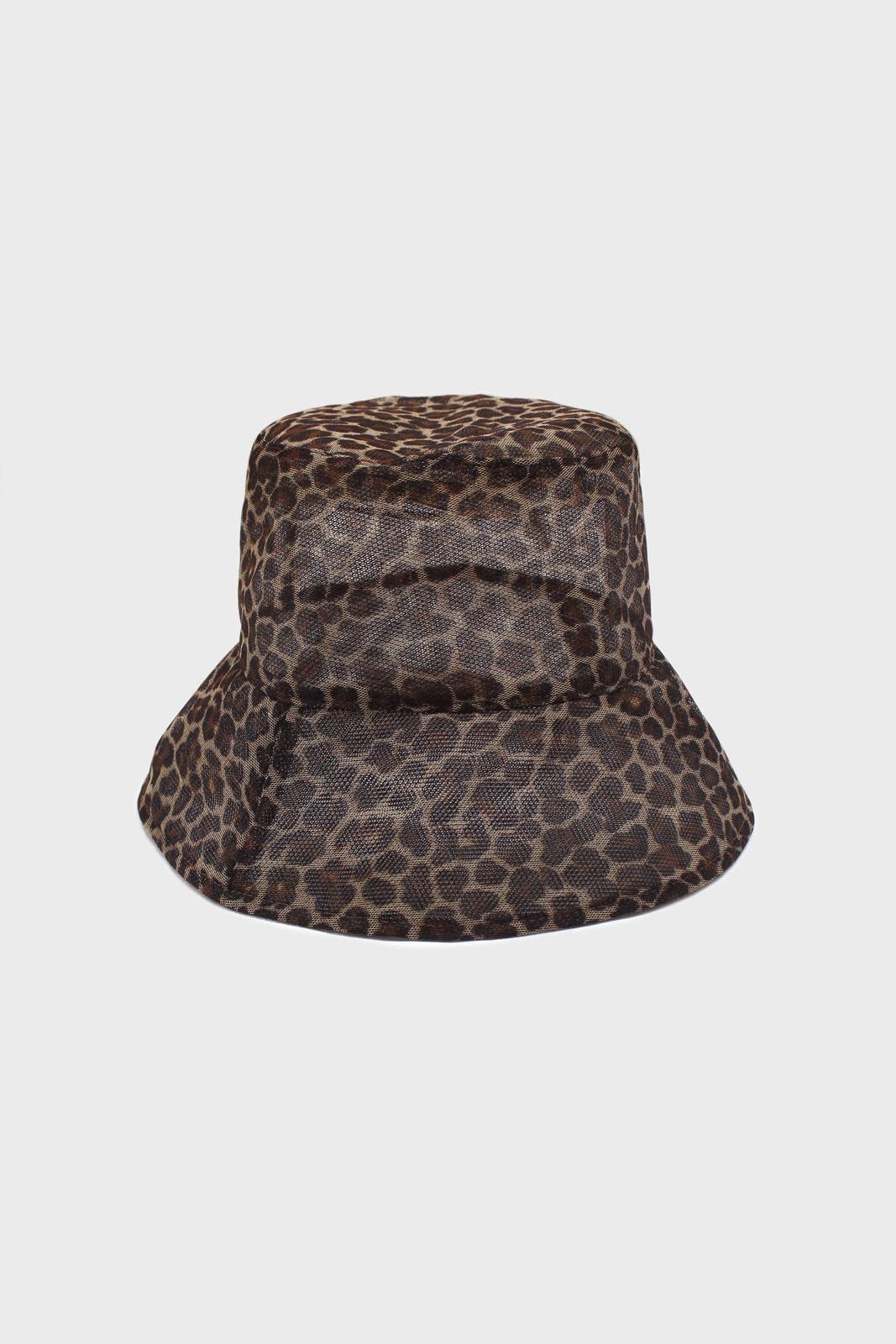 Brown mesh leopard print bucket hat_2