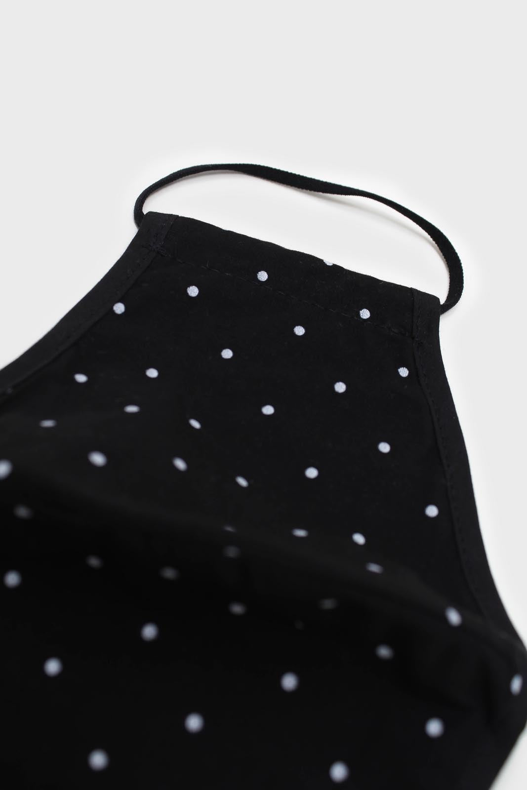 Black and white polka dot face mask_1