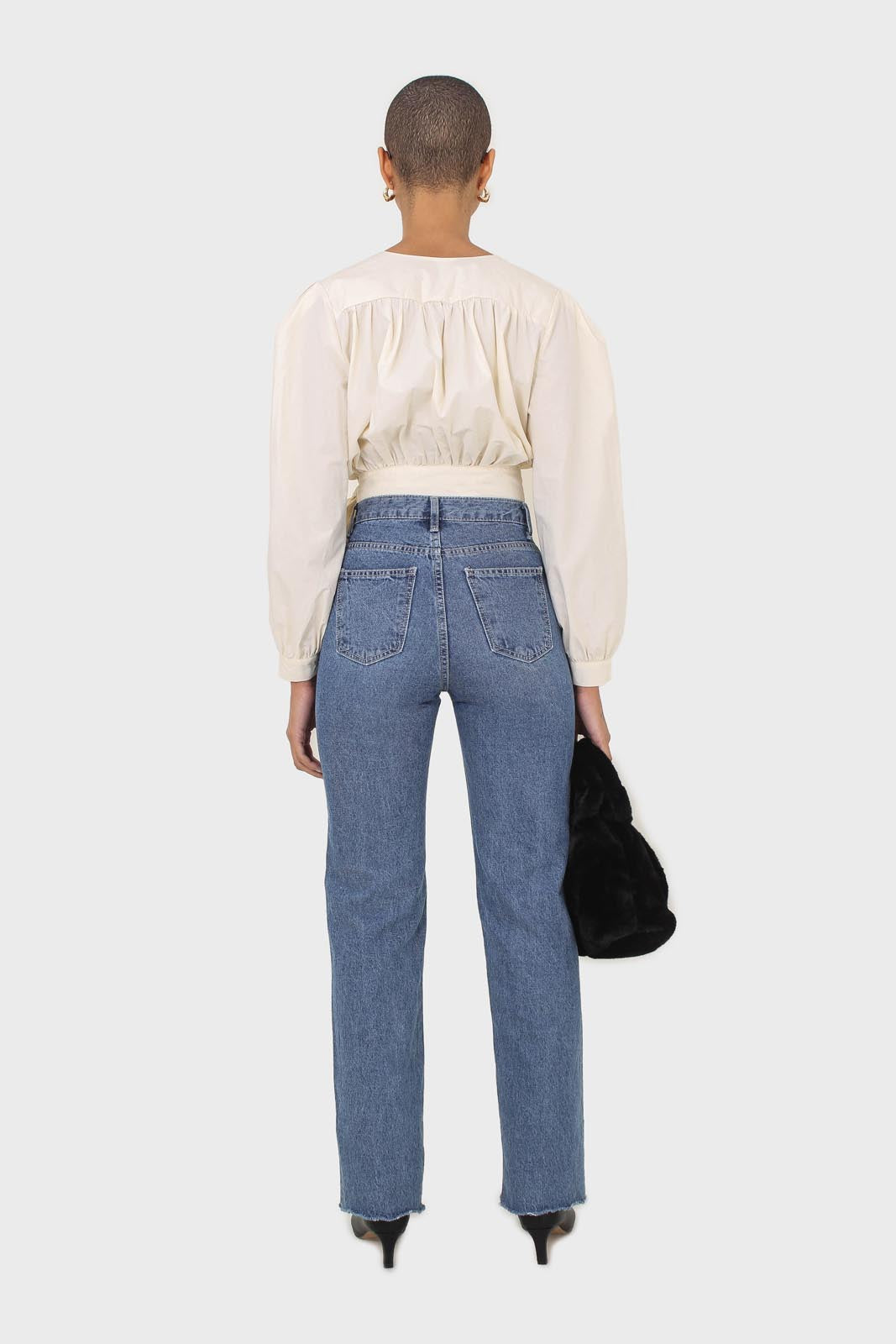 Ivory tie waist cropped blouse_6