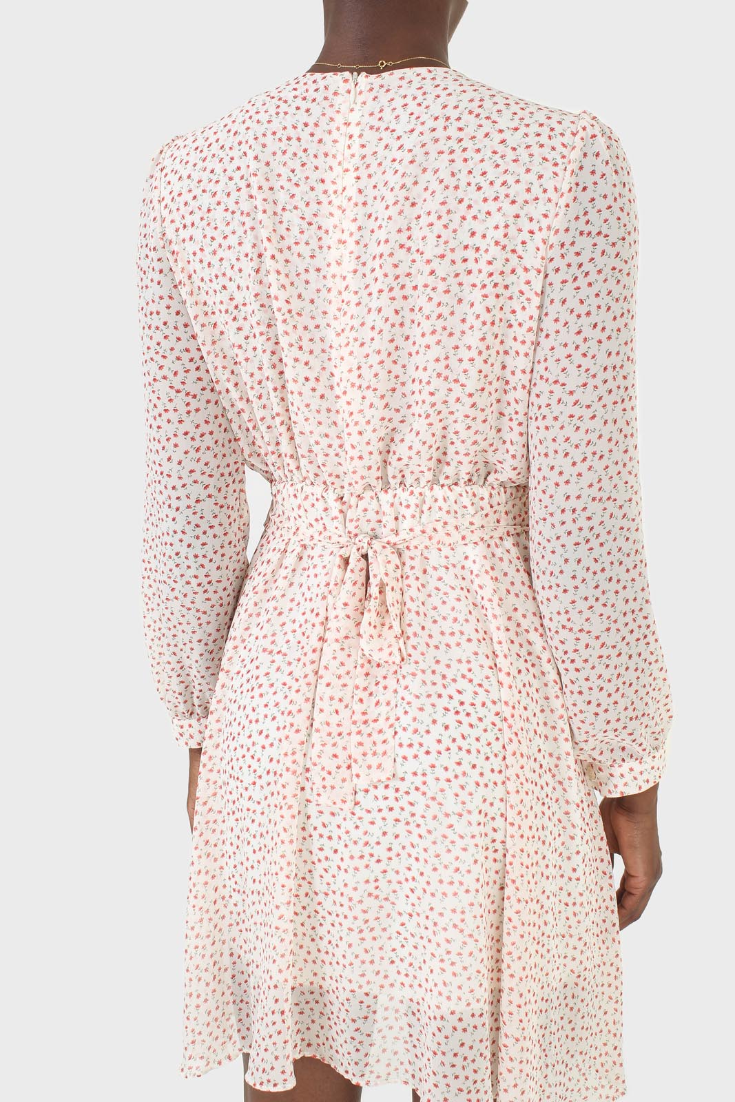 Ivory and red tiny flower print dress_2