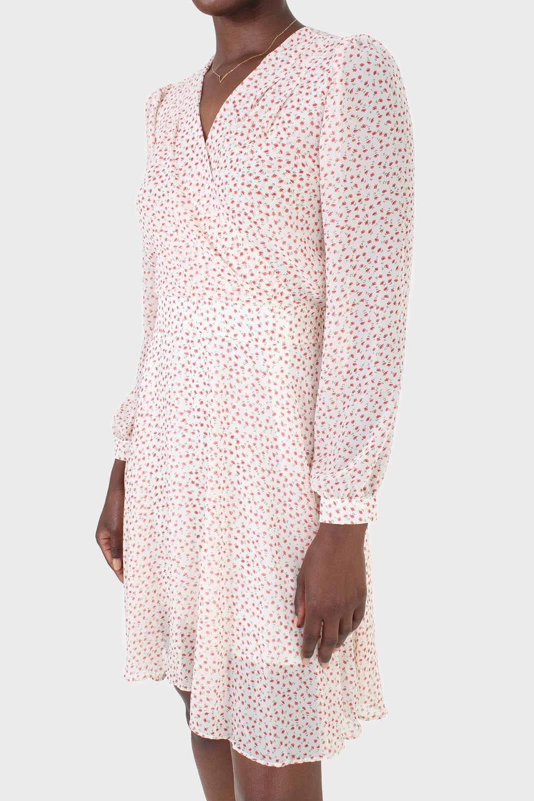 Ivory and red tiny flower print dress_6