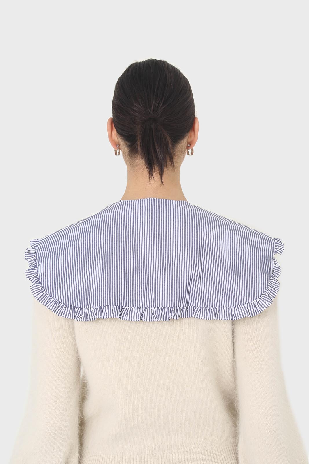 Navy and white striped detachable collar_4