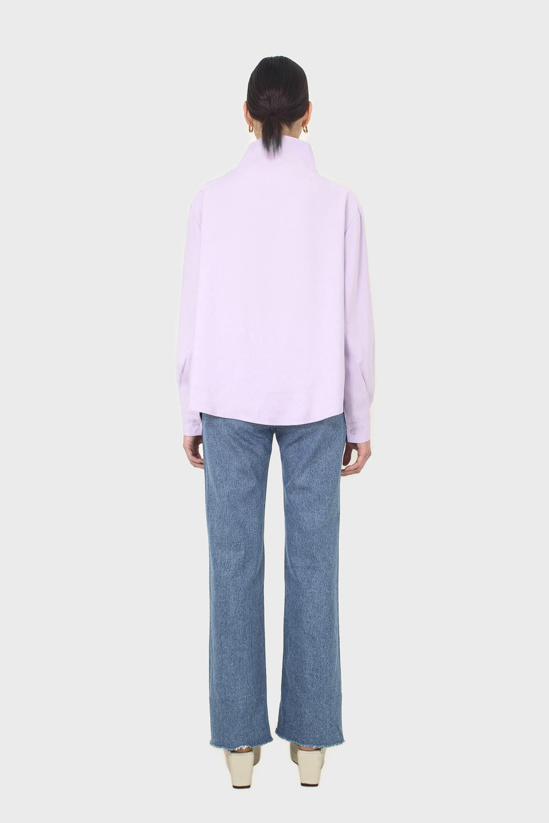 Lilac mock neck collar shirt_4