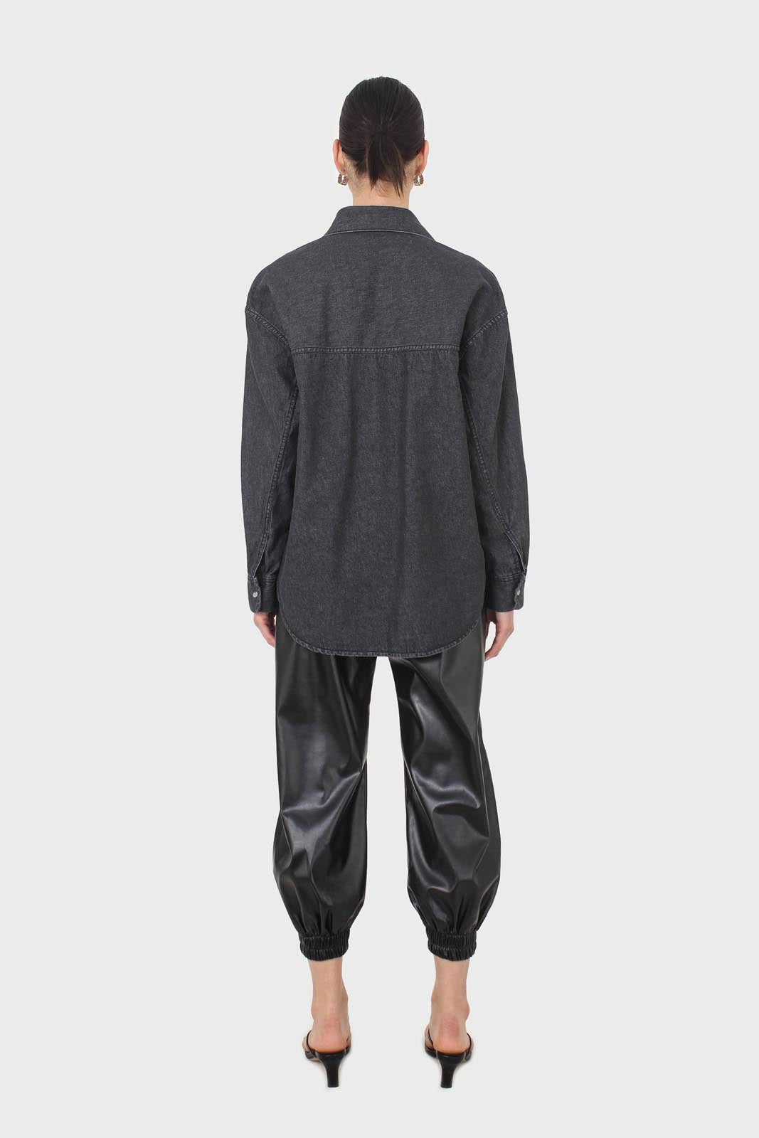 Black denim patch pocket shirt_13