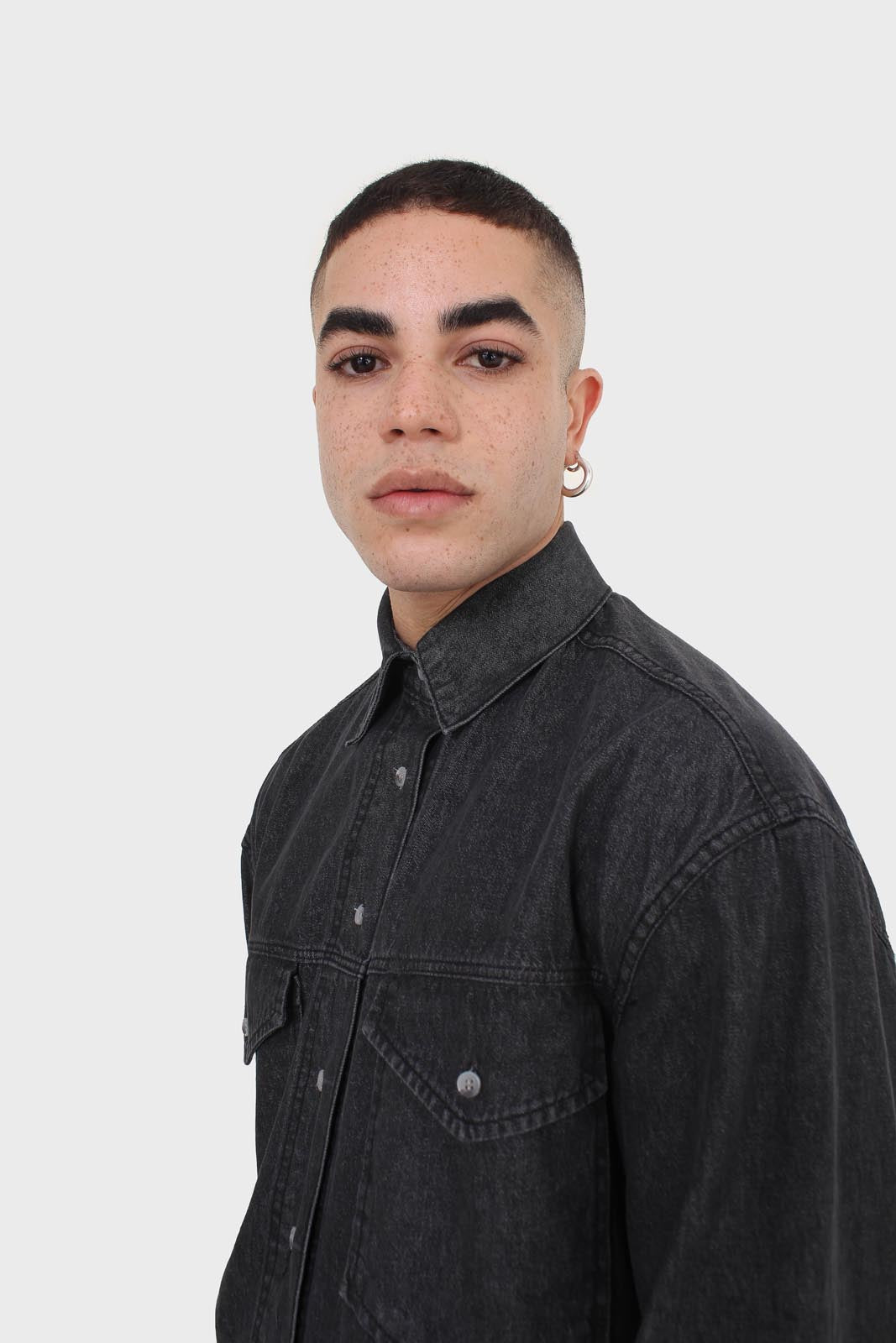 Black denim patch pocket shirt_3