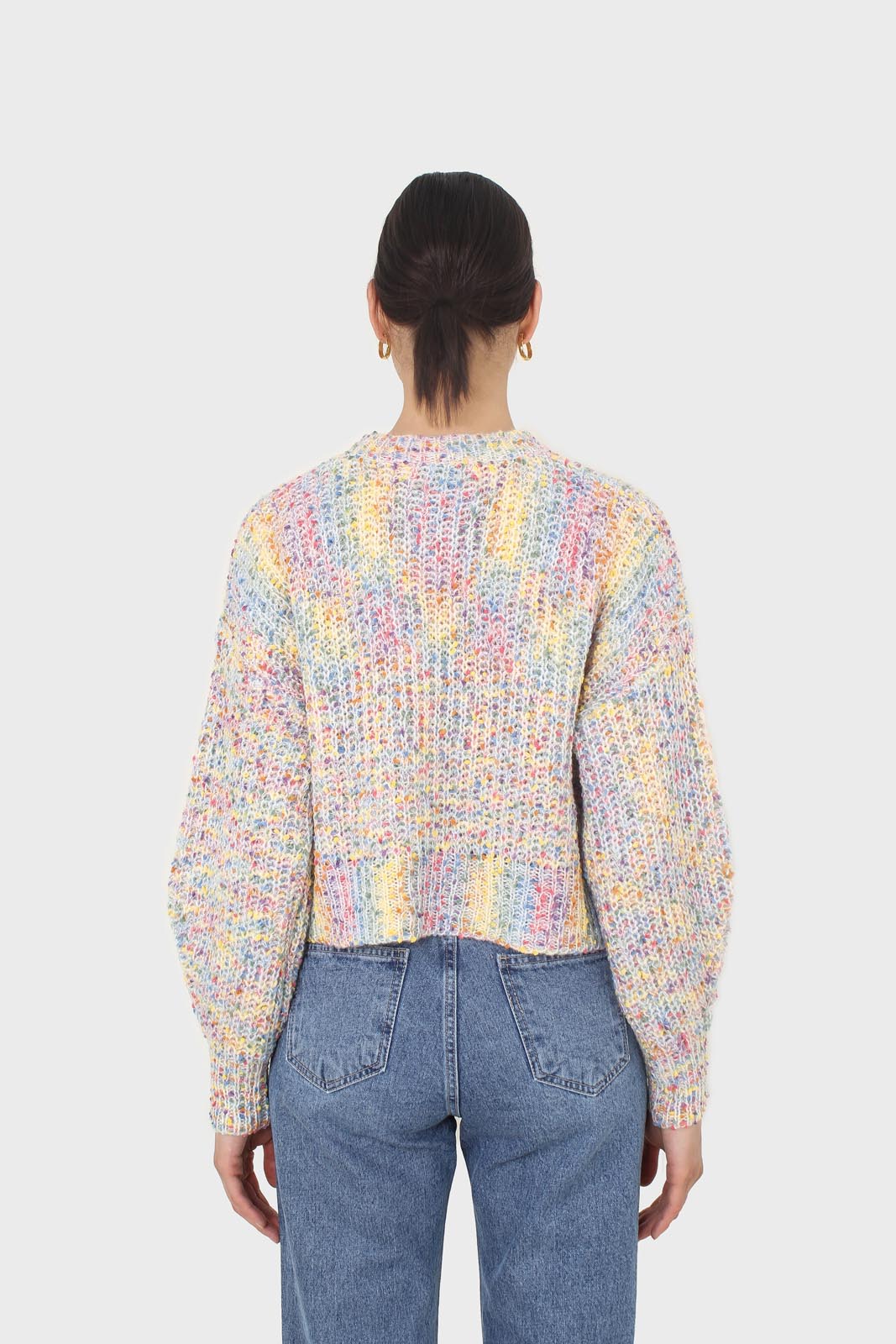 Ivory rainbow fleck cropped jumper_2