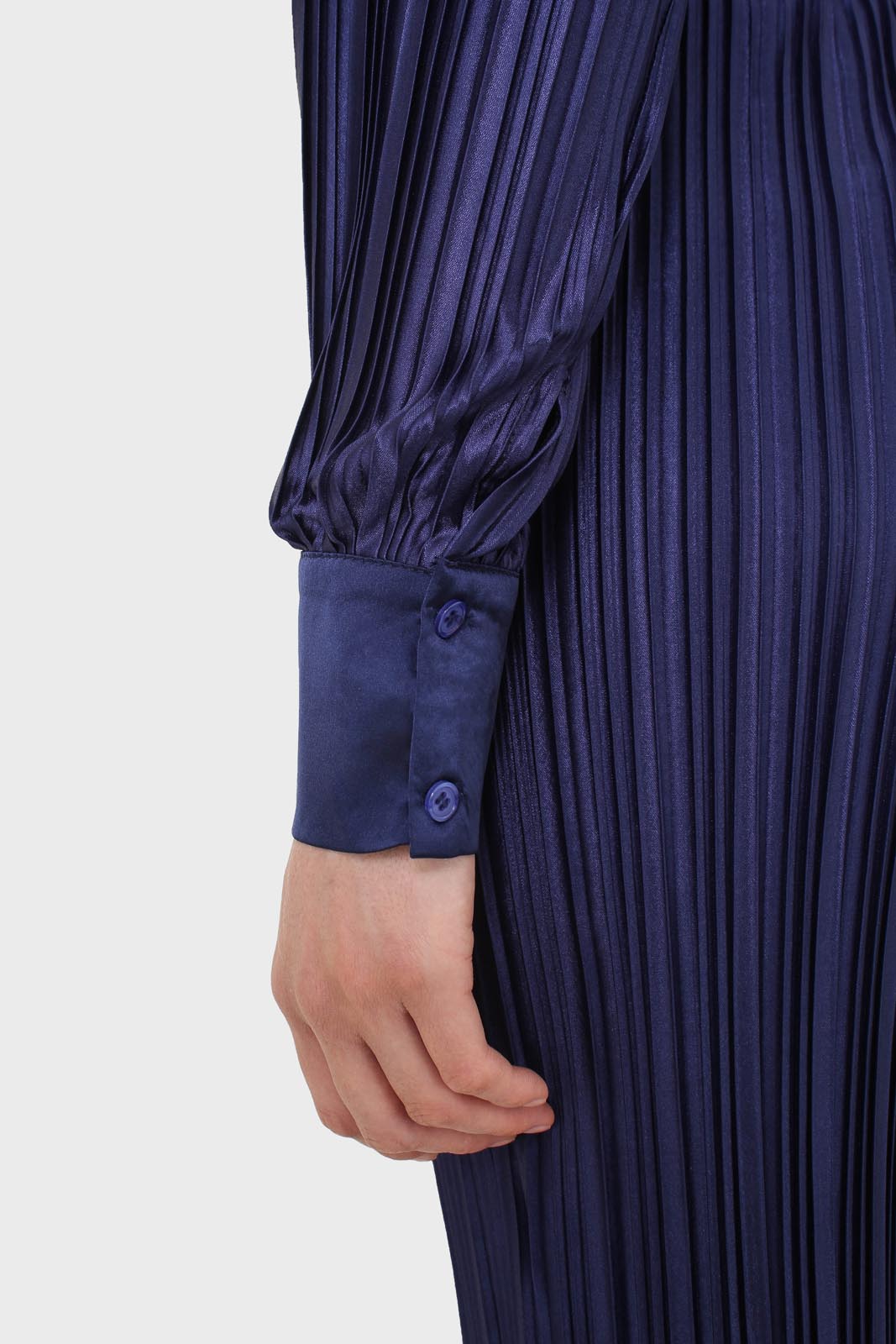 Navy micro pleat top_5