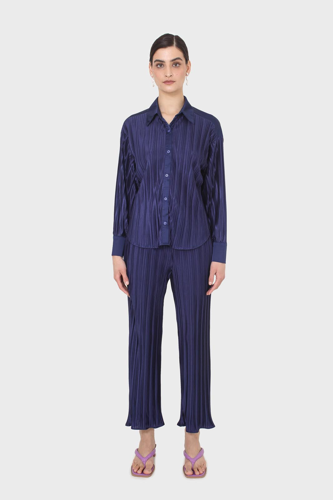 Navy micro pleat trousers_4