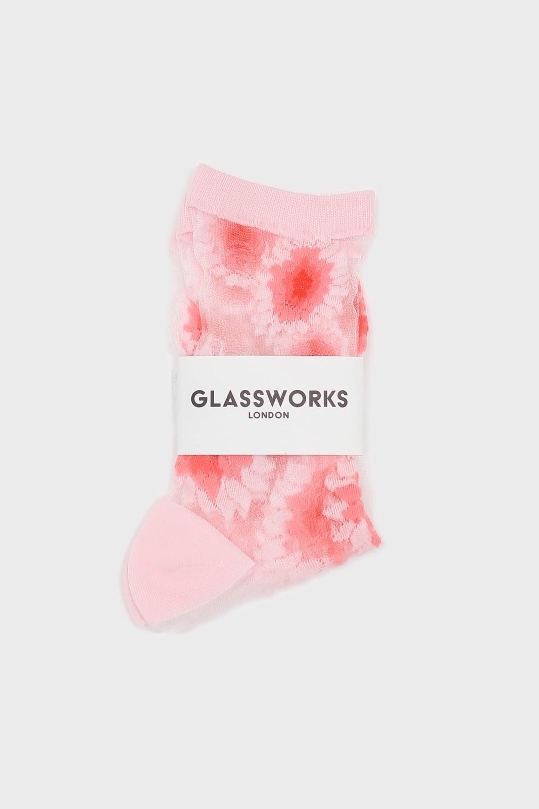 Pink large daisy sheer socks_4