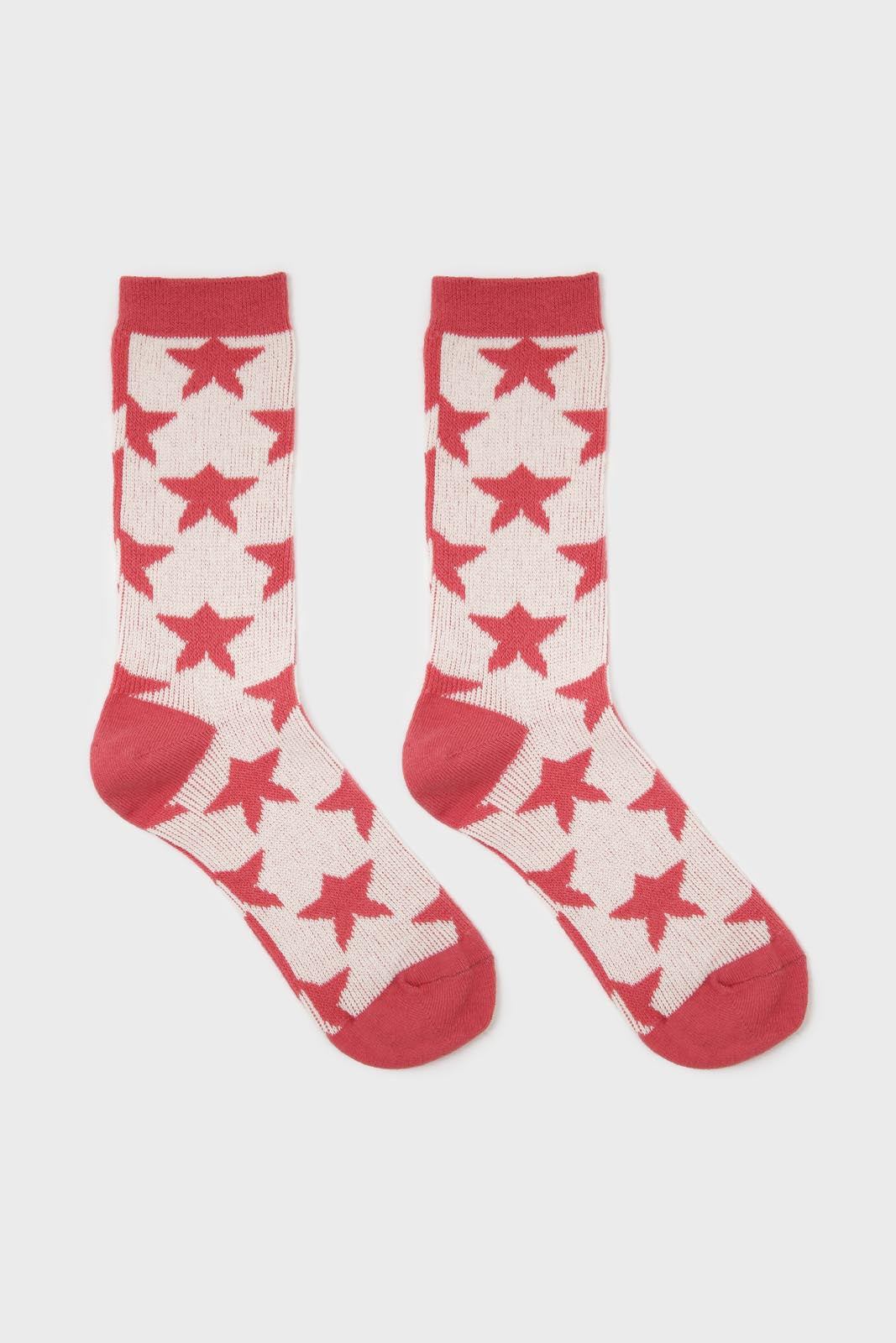 Pink contrast stars socks_3