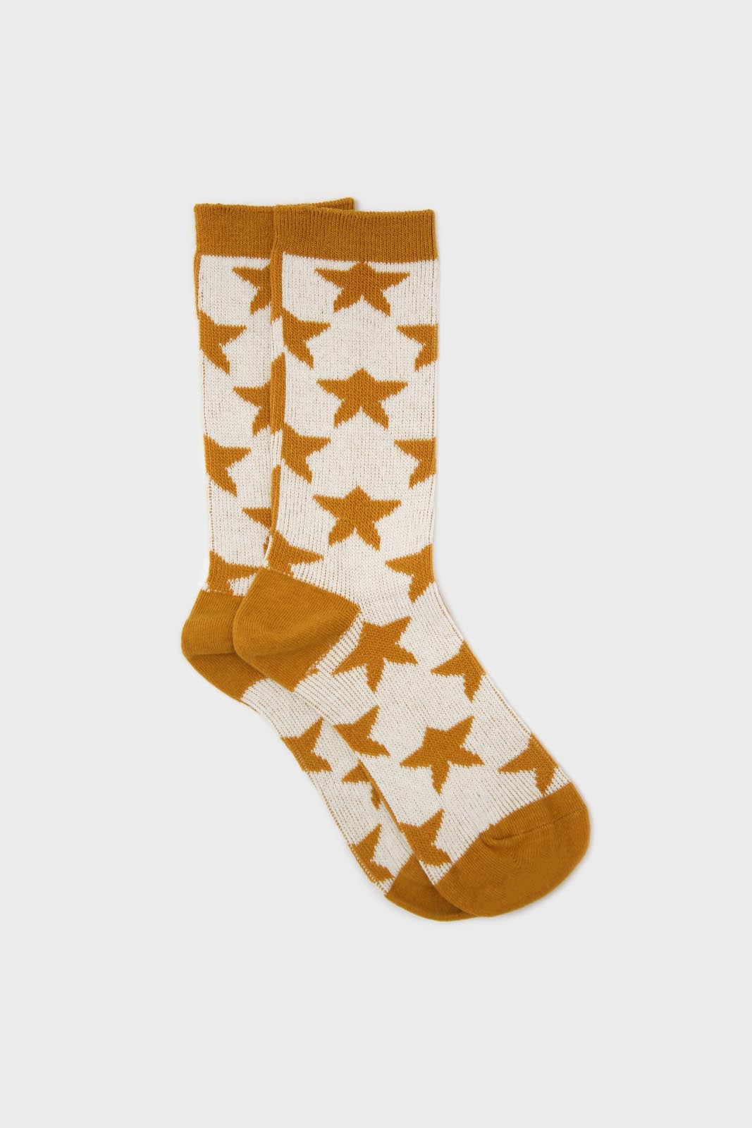 Mustard contrast stars socks_1