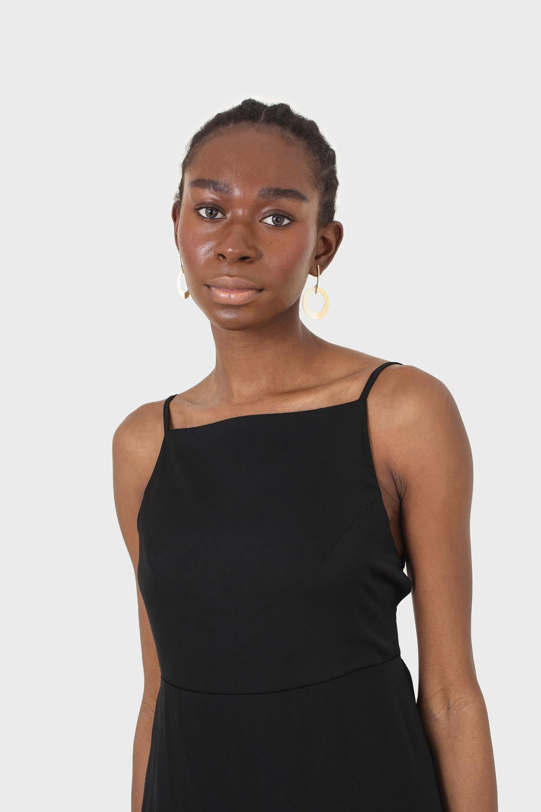 Black strappy tie back dress_10