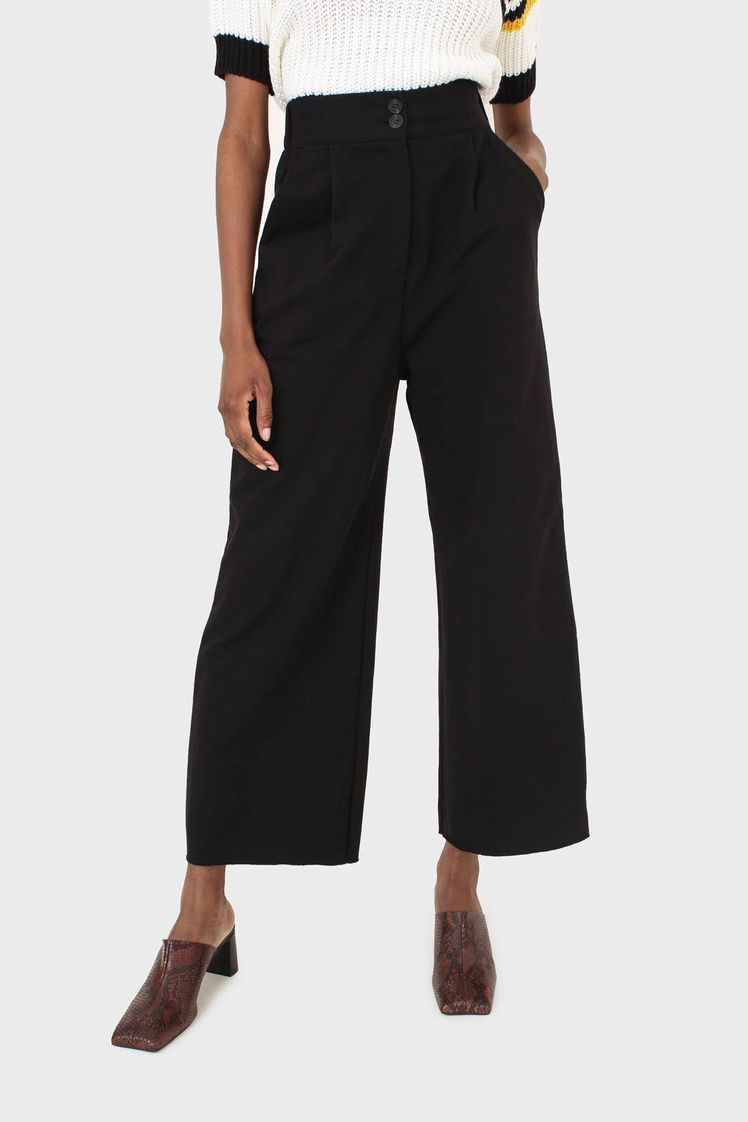Black smart sweatpant trousers_1