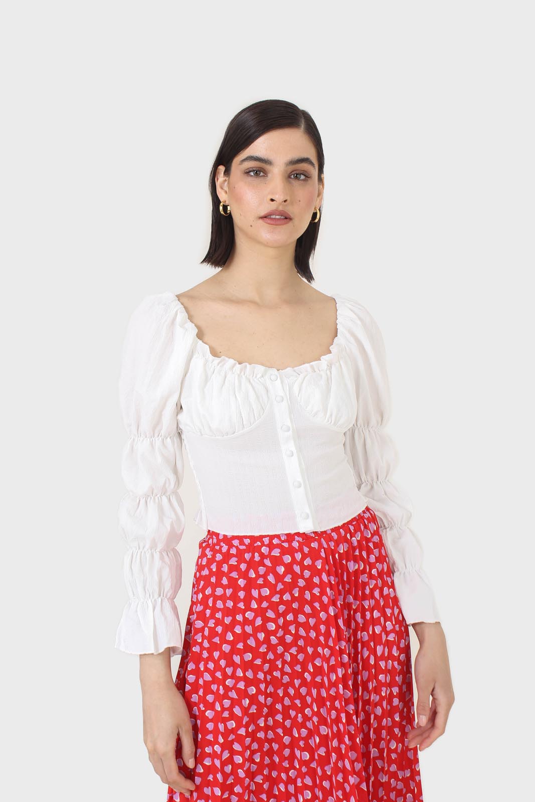 White button front detail bustier top_1