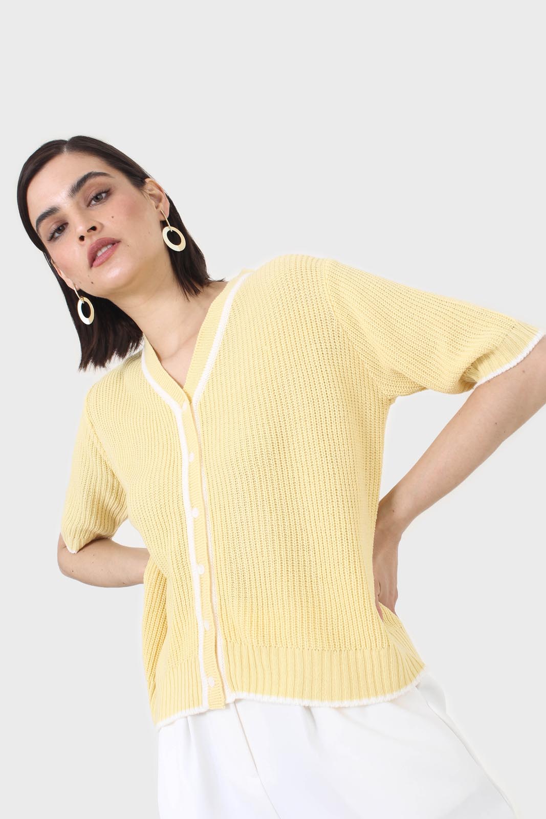 Yellow and ivory trim cardigan_9