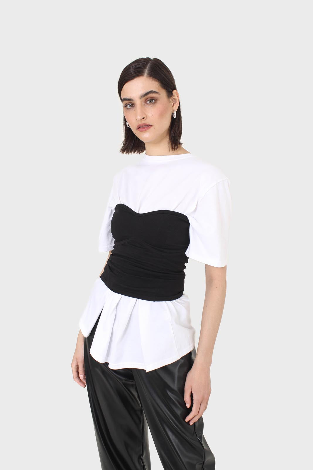 Ivory press stud detail draped top_6