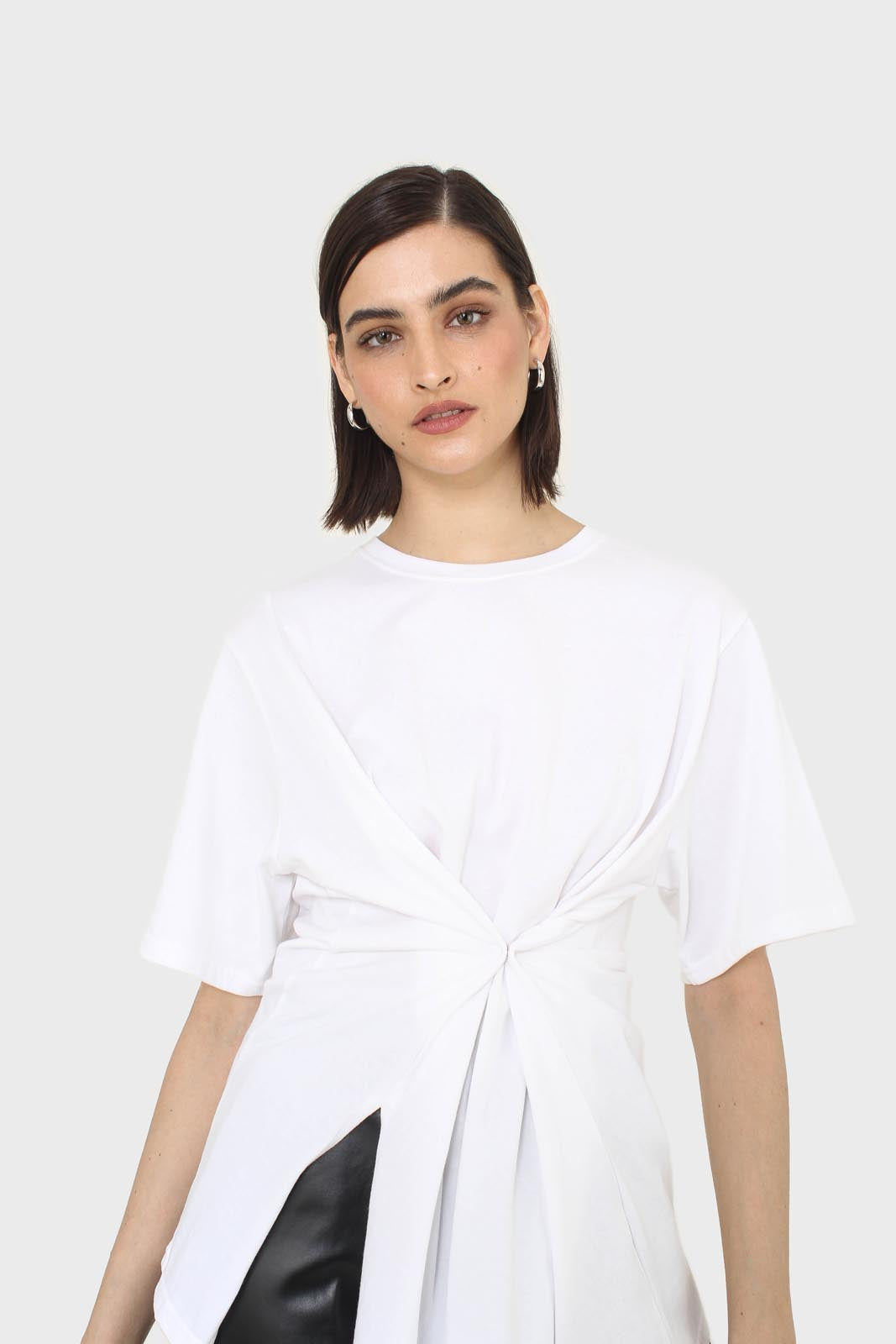 Ivory press stud detail draped top_4