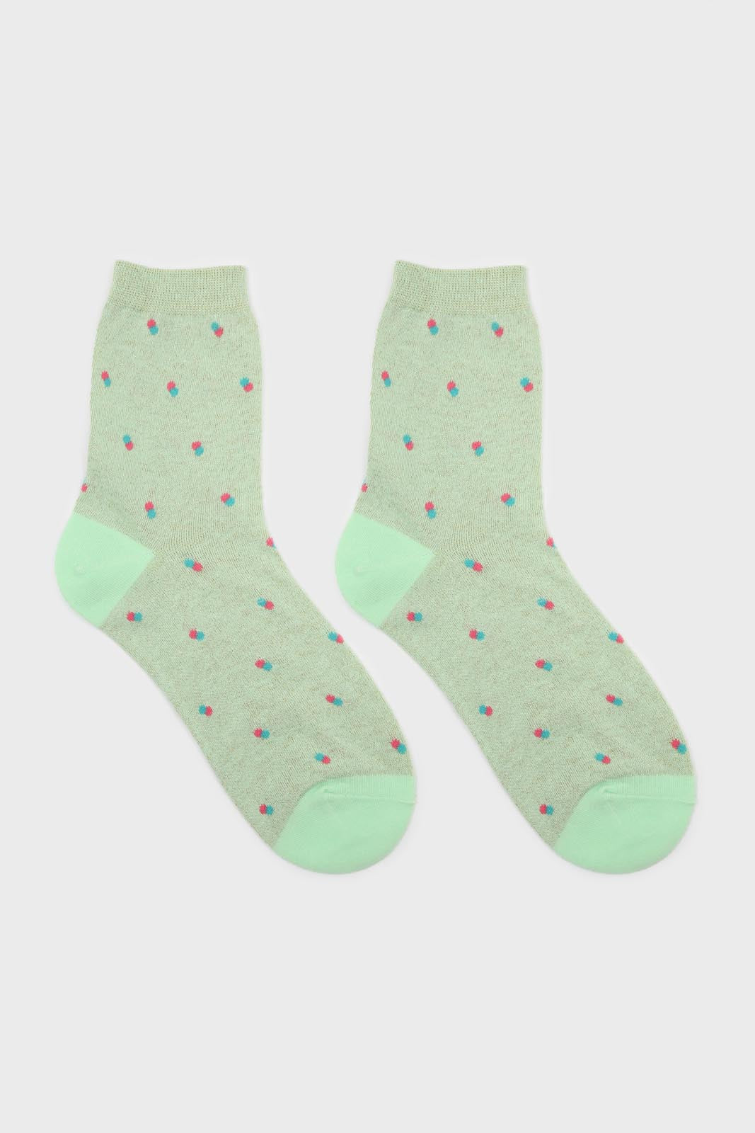 Green double dot socks_3