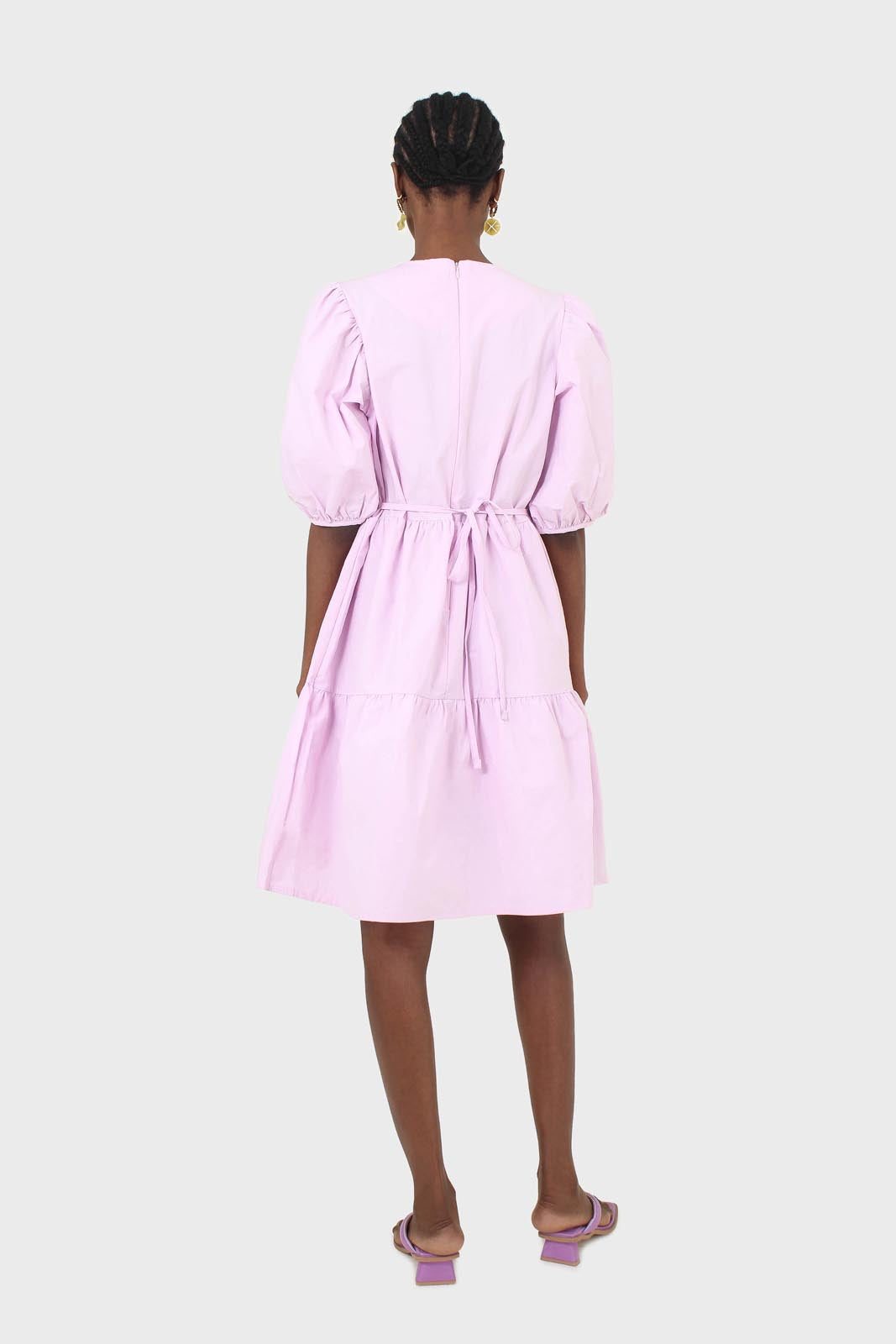 Lilac tiered puff sleeve mini dress_6