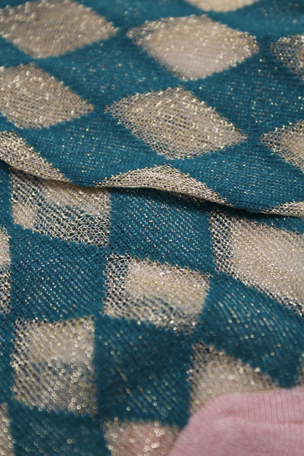 Teal and gold diamond glitter socks_2