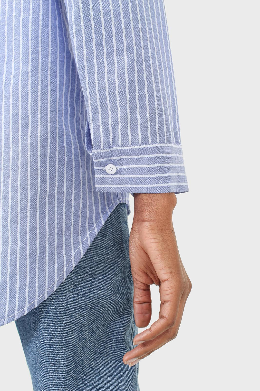 Blue and white multistripe loose fit shirt_2