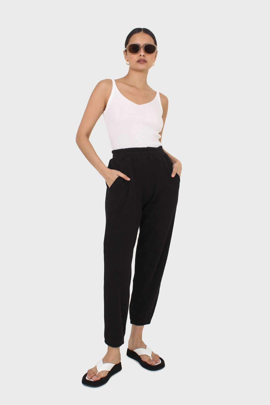 Ivory v-neck knit tank_10