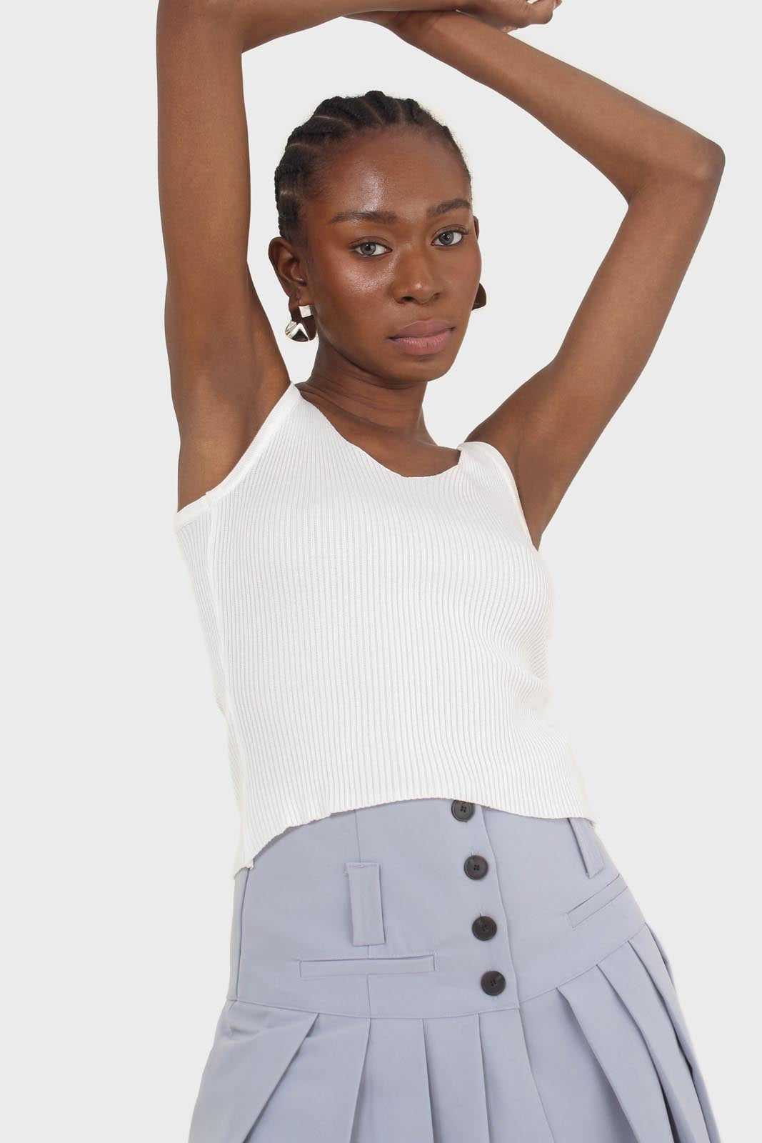 Ivory v-neck knit tank_5