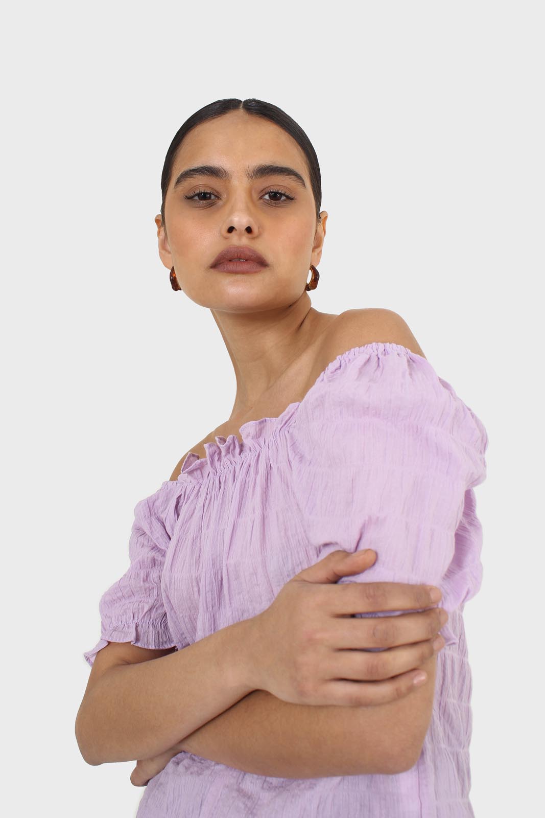Lilac textured off the shoulder top_3