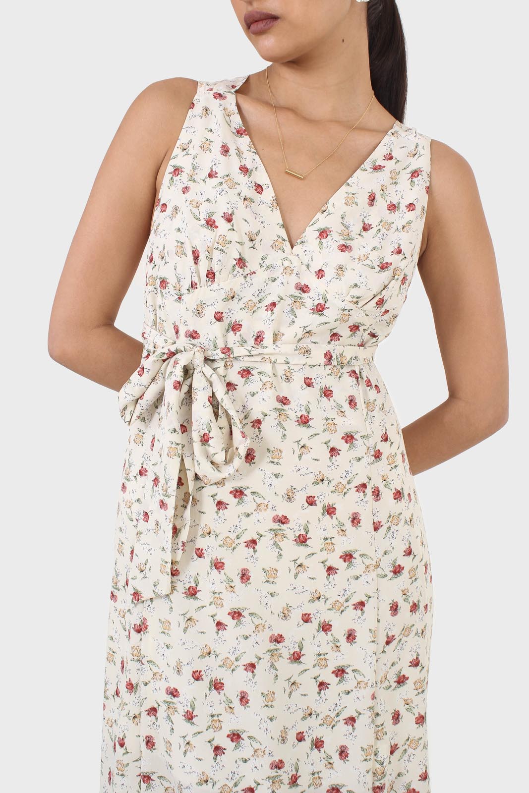 Ivory and red floral print cross back midi dress_3