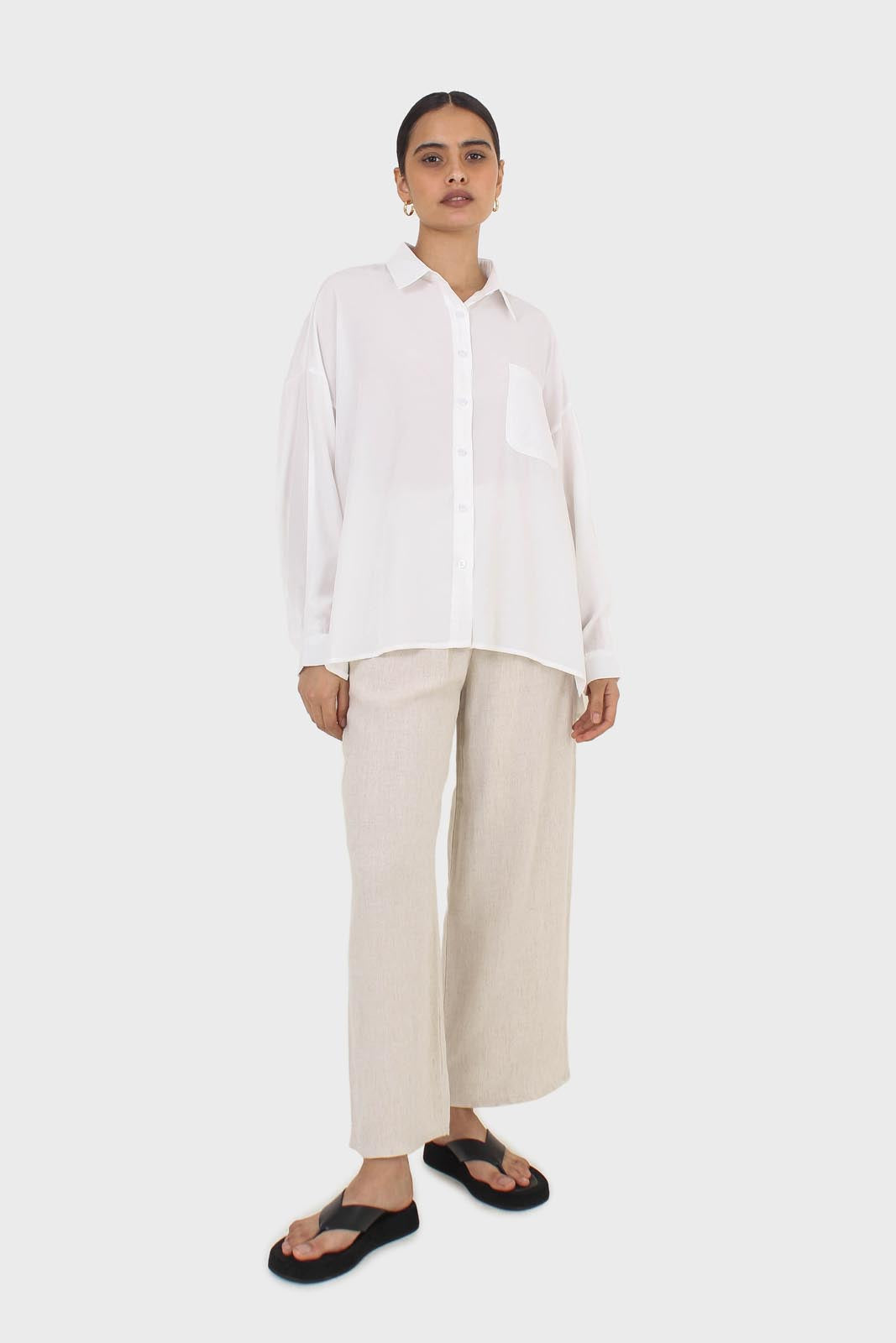 Ivory asymmetic buttons shirt_3