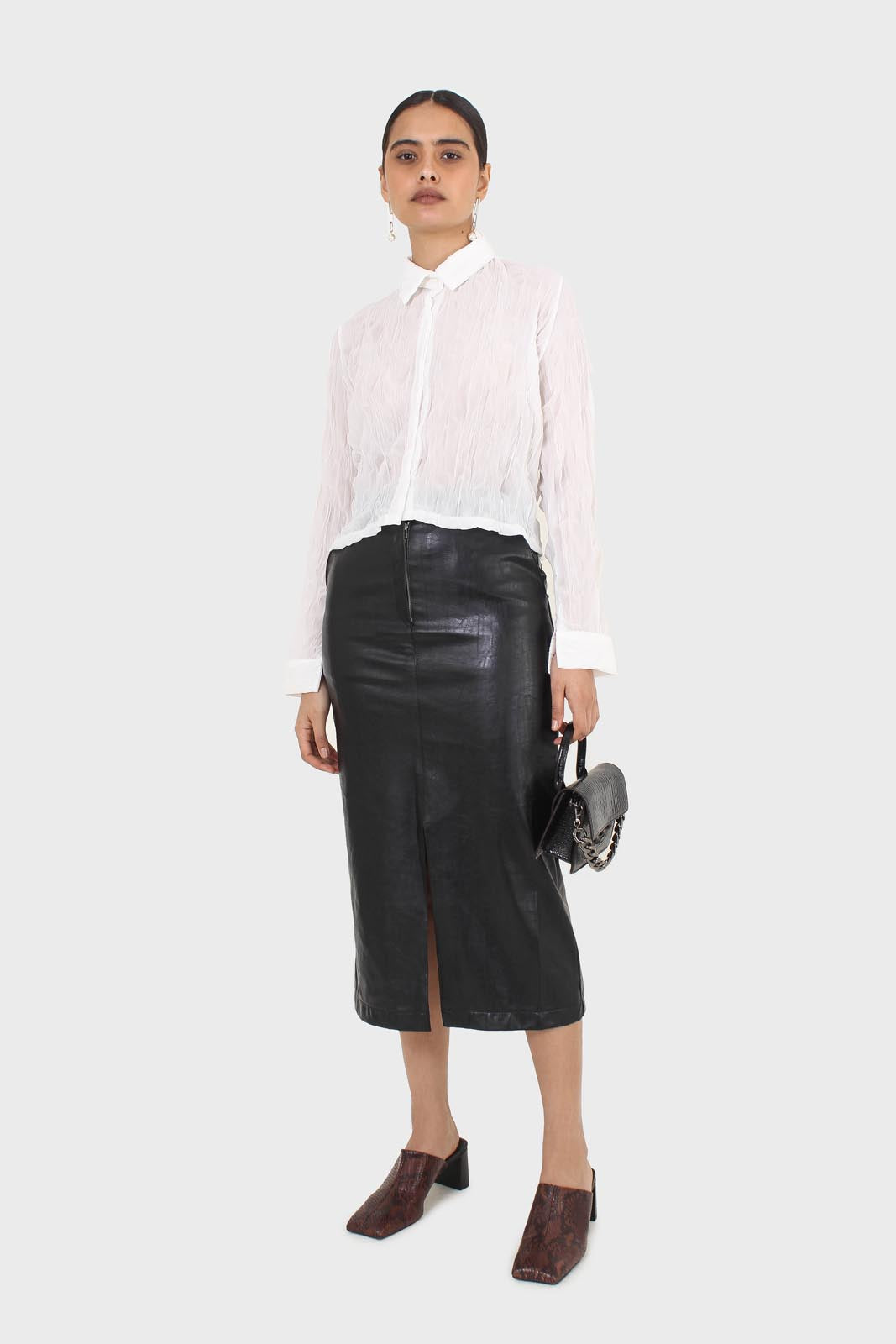 Ivory wrinkle button up blouse_7