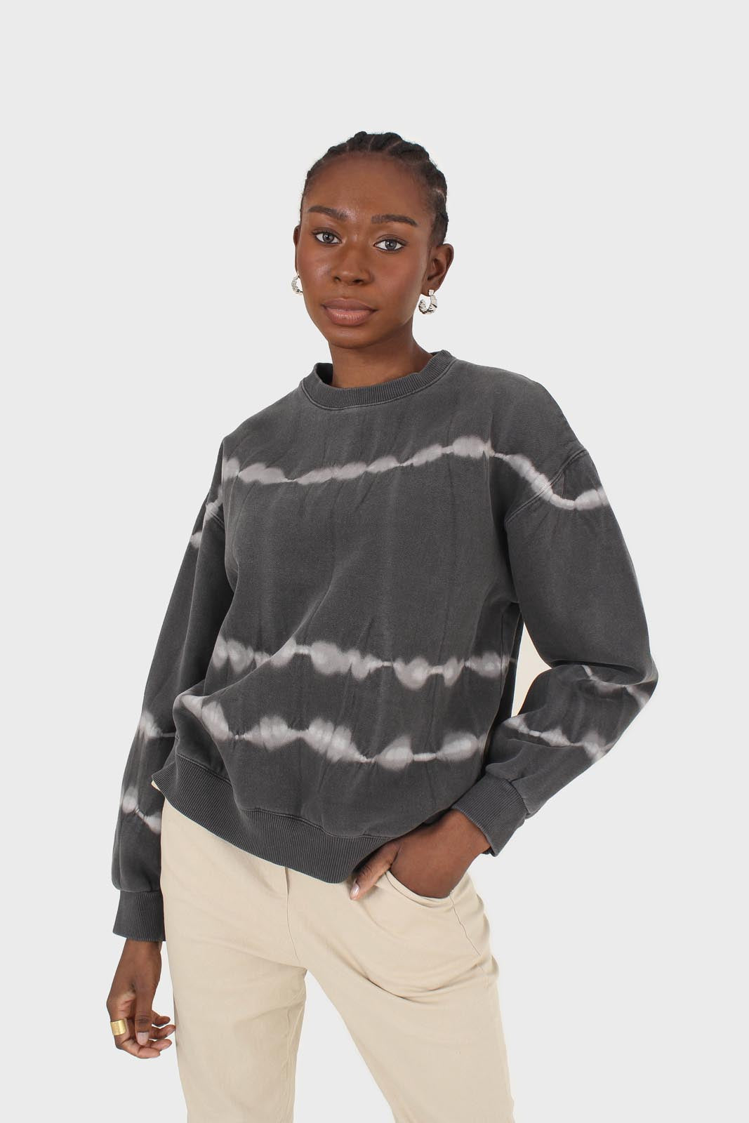 Charcoal grey tie dye crewneck sweatshirt_5