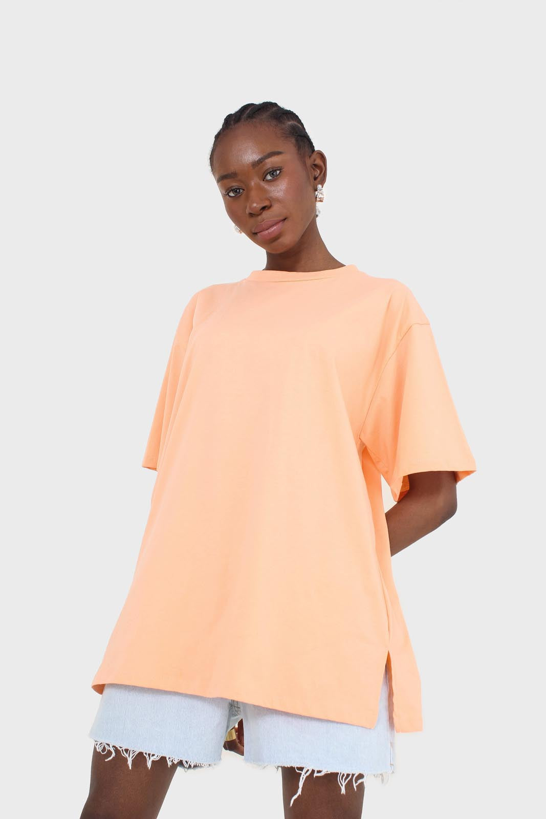 Orange crew neck short sleeve tee_9