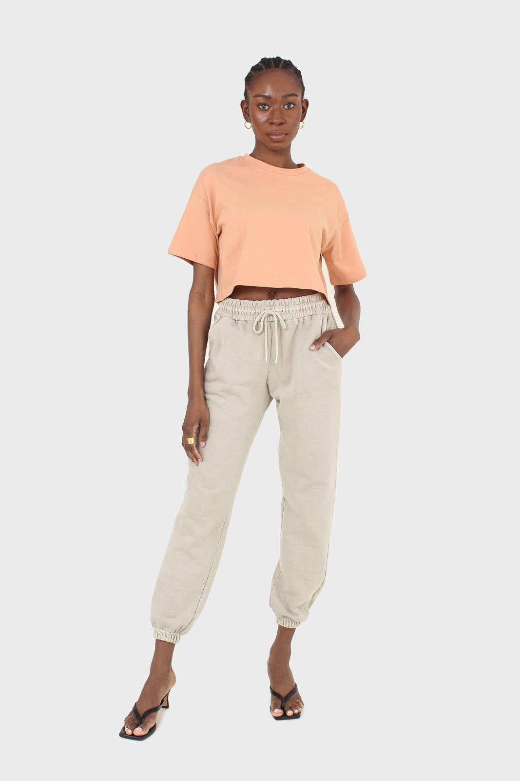 Pale orange perfect cropped short sleeve tee_3