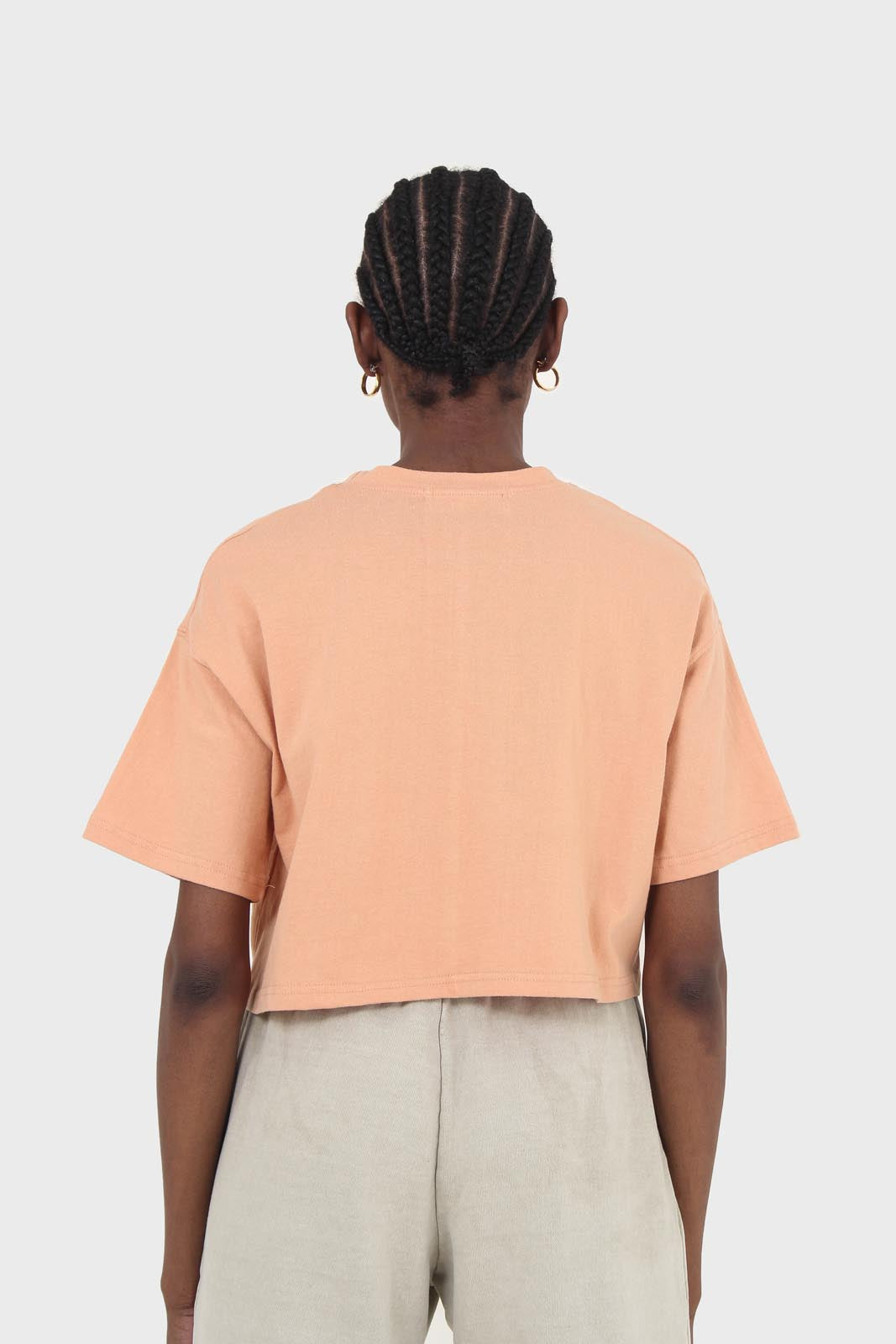 Pale orange perfect cropped short sleeve tee_2