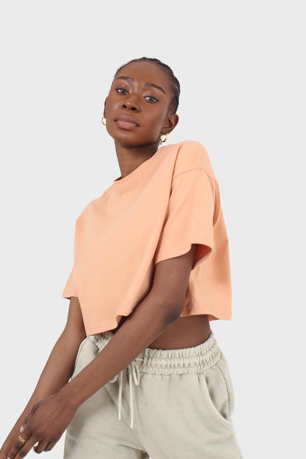 Pale orange perfect cropped short sleeve tee_6