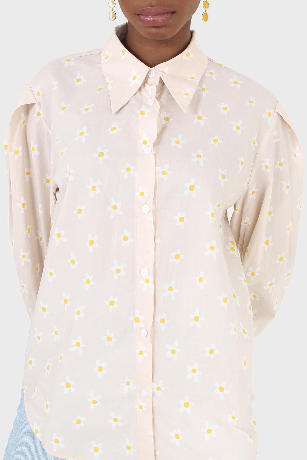 Ivory daisy print shirt_3