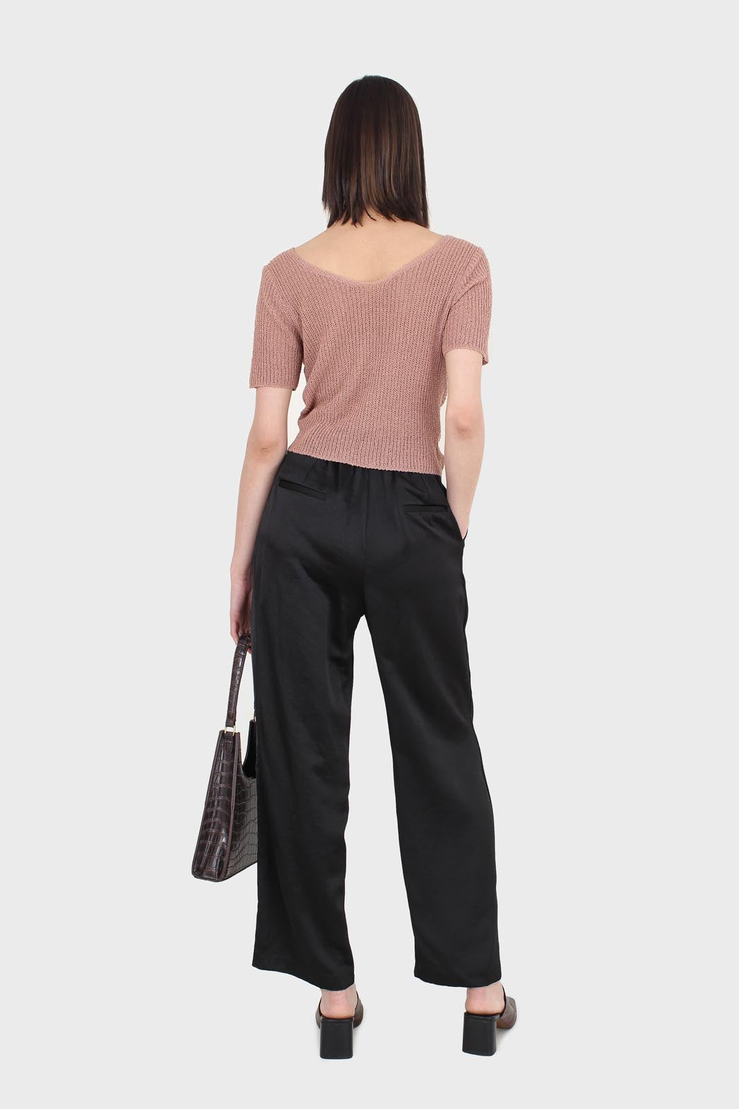 Mauve twist front knitted short sleeved top_6