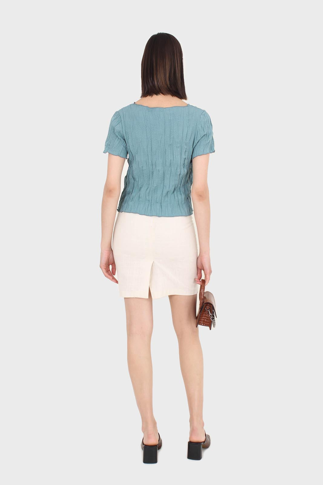 Teal wrinkled short sleeved tee_5
