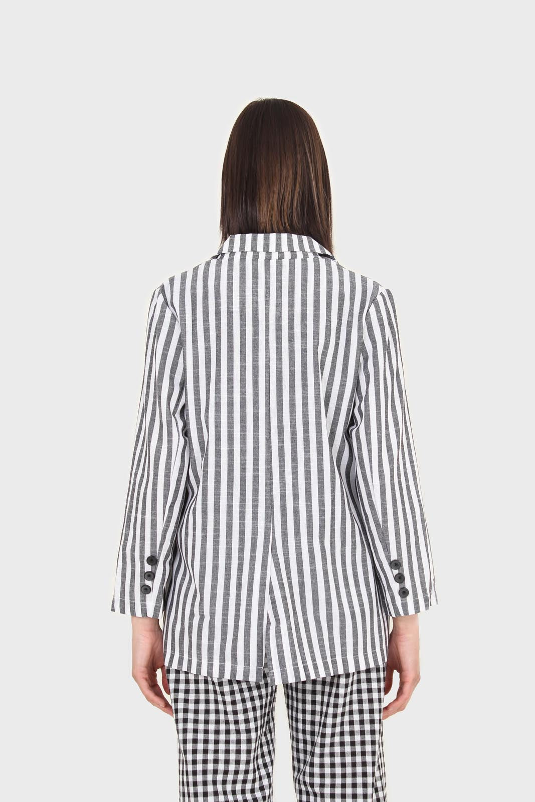 Black and ivory striped linen blazer_4
