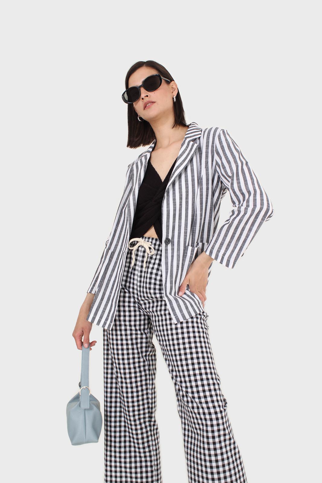 Black and ivory striped linen blazer_11